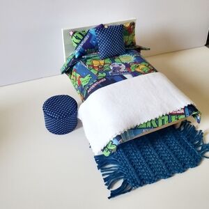 Miniature Dollhouse 1:12 Scale Ninja Turtles Bedding Set